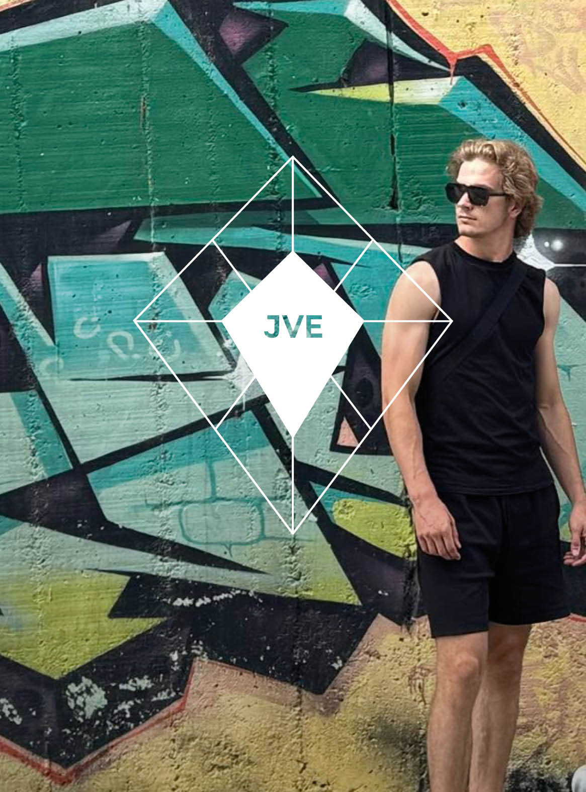 JVE Clothing logo op achtergrond